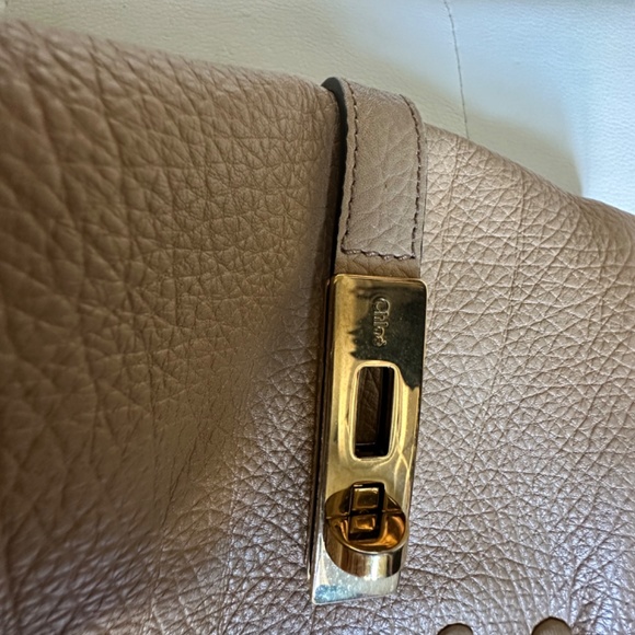 Chloe Charlotte Tote Handbag Tan and Navy - Picture 6 of 6